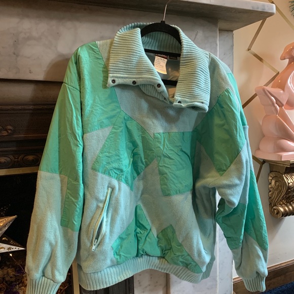 Vintage retro Head aqua 100% wool windbreaker S-L - Picture 1 of 6